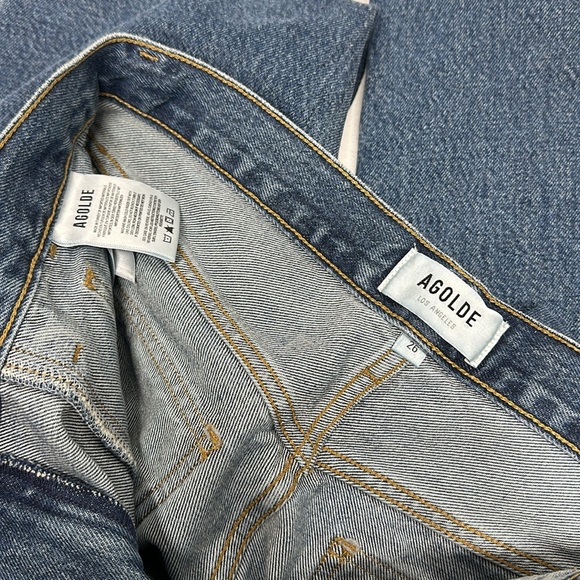 Agolde Cooper Cargo Regulation Denim Jeans Straight Leg Cotton Blue Size 26 - Picture 10 of 12